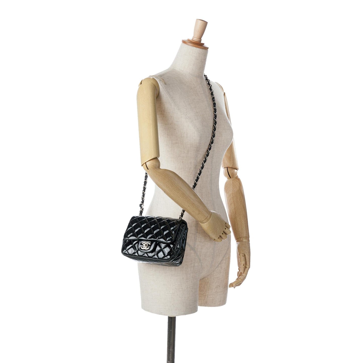 Chanel Mini Square Classic Patent Single Flap (SHG-0hjZ92)
