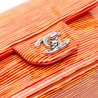 Chanel Mini Square Classic Patent Striped Single Flap