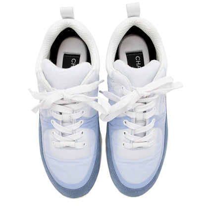Chanel Nylon Suede CC Sneakers - Size 7 / 37