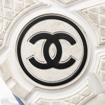 Chanel Nylon Suede CC Sneakers - Size 7 / 37
