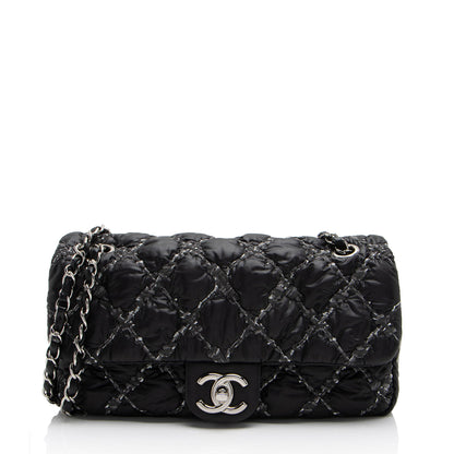 Chanel Nylon Quilted Tweed On Stitch Flap Bag (SHF-4UuNtD)