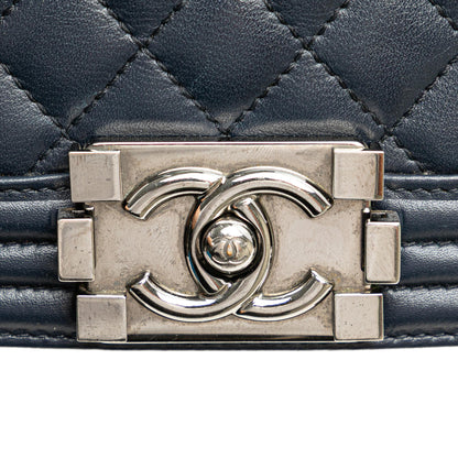 Chanel Old Medium Chevron and Diamond Quilted Lambskin Boy Flap