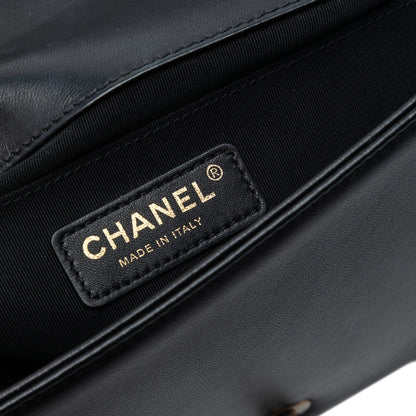 Chanel Old Medium Multicolor Quilted Lambskin Crest Boy Flap