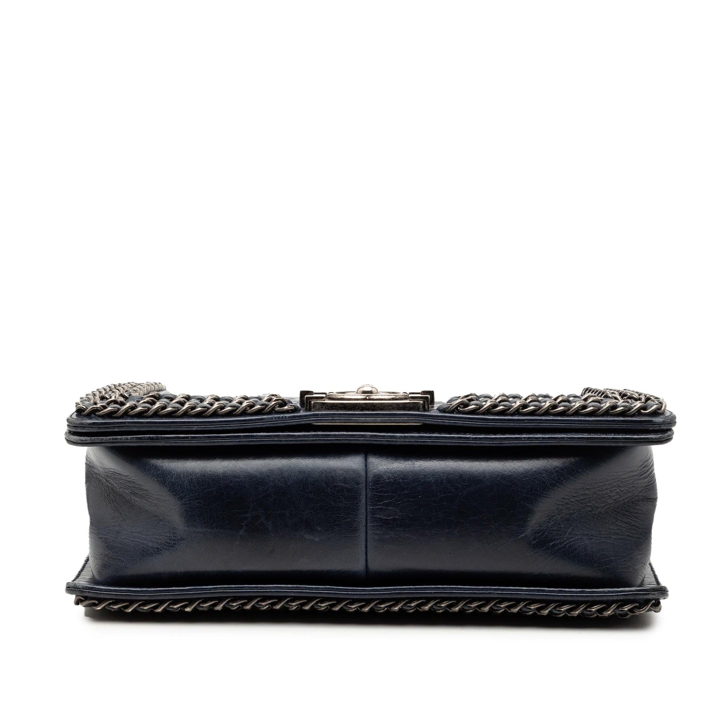 Chanel Old Medium Quilted Glazed Calfskin Chain Around Boy Flap