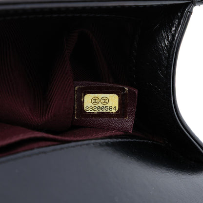 Chanel Old Medium Quilted Glazed Calfskin Chain Around Boy Flap