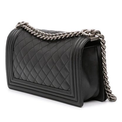 Chanel Old Medium Quilted Lambskin Boy Flap
