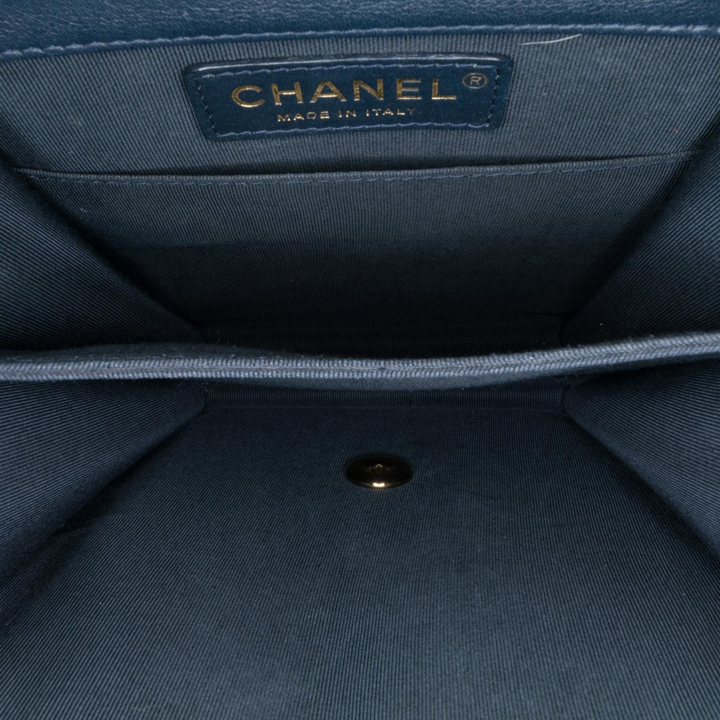 Chanel Paris New York Metallic Lambskin Striped North South Boy Flap