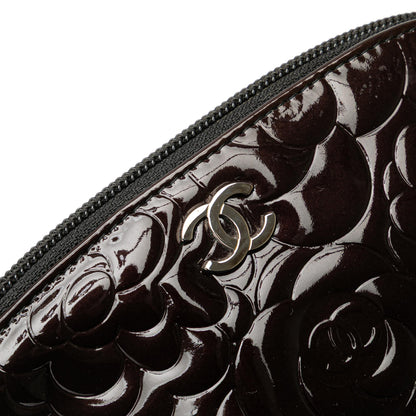 Chanel Patent Camellia Cosmetic Pouch