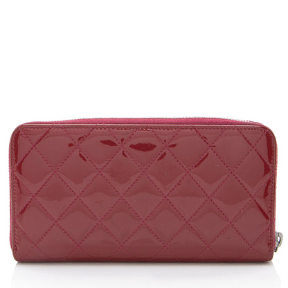 Chanel Patent Leather CC Zip Around Wallet