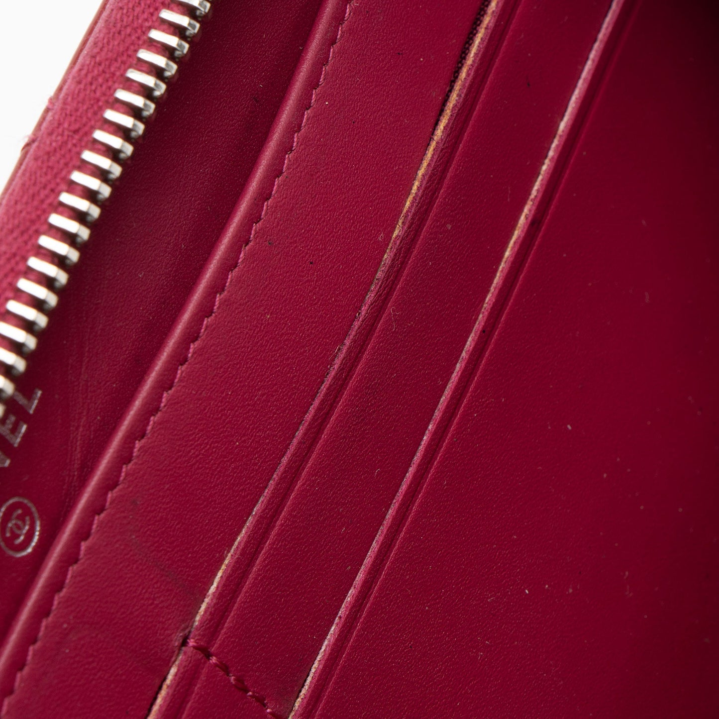 Chanel Patent Leather CC Zip Around Wallet