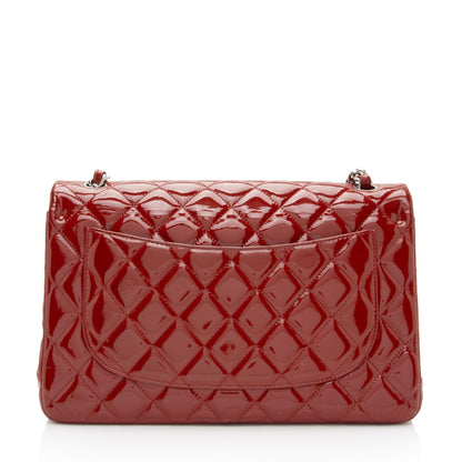 Chanel Patent Leather Classic Jumbo Double Flap Bag (SHF-Sit8OS)