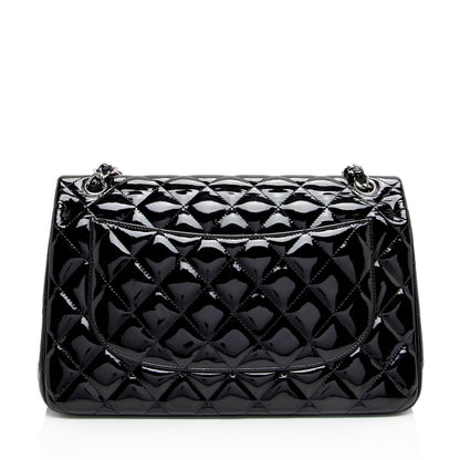 Chanel Patent Leather Classic Jumbo Double Flap Bag (SHF-zuaFhW)