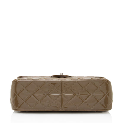 Chanel Patent Leather Classic Jumbo Double Flap Bag (SHF-jE6UCt)