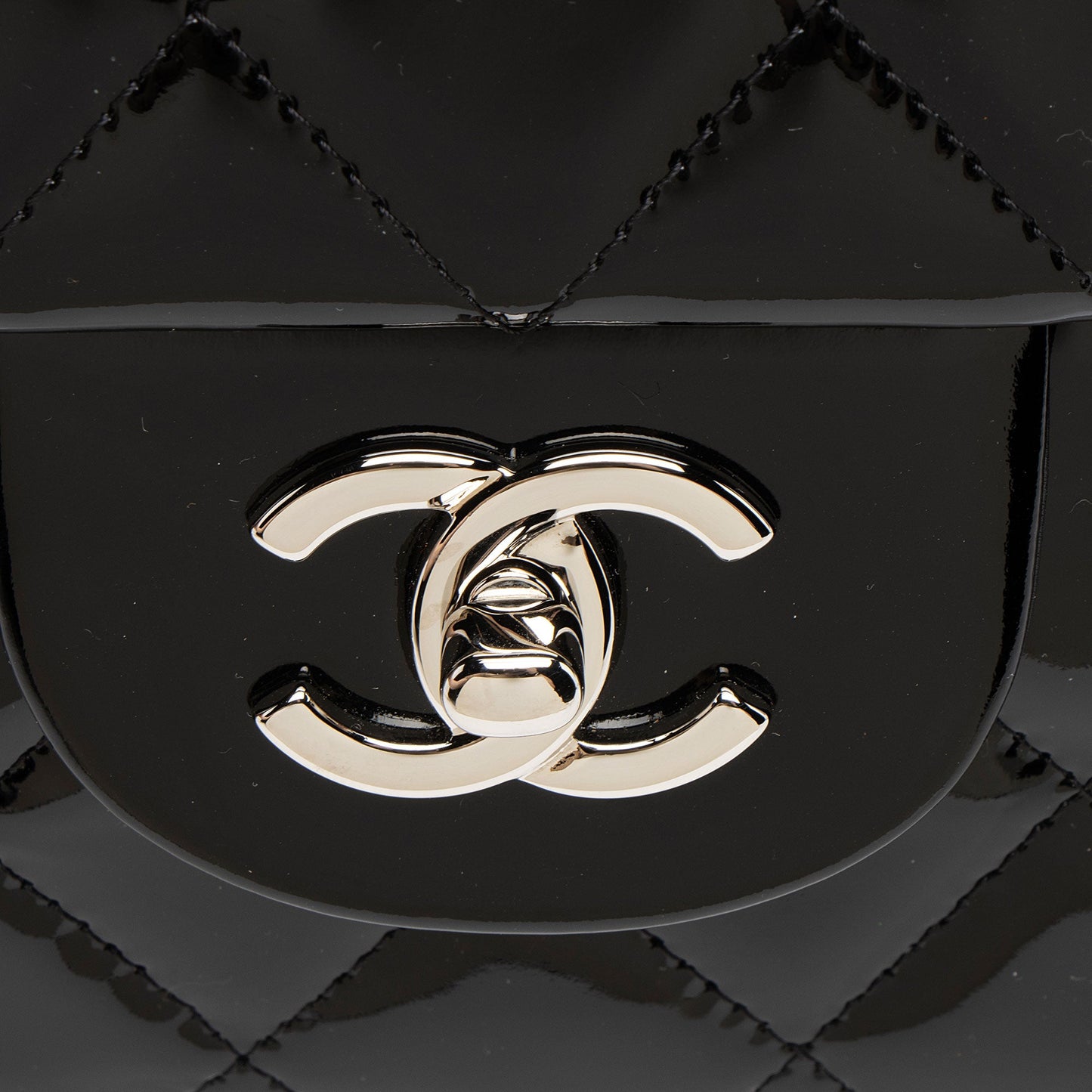Chanel Patent Leather Classic Jumbo Double Flap Bag