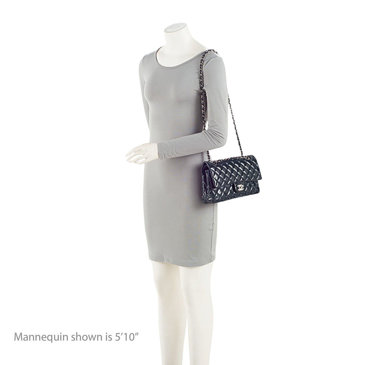 Chanel Patent Leather Classic Medium Double Flap Bag (SHF-lLuqxa)
