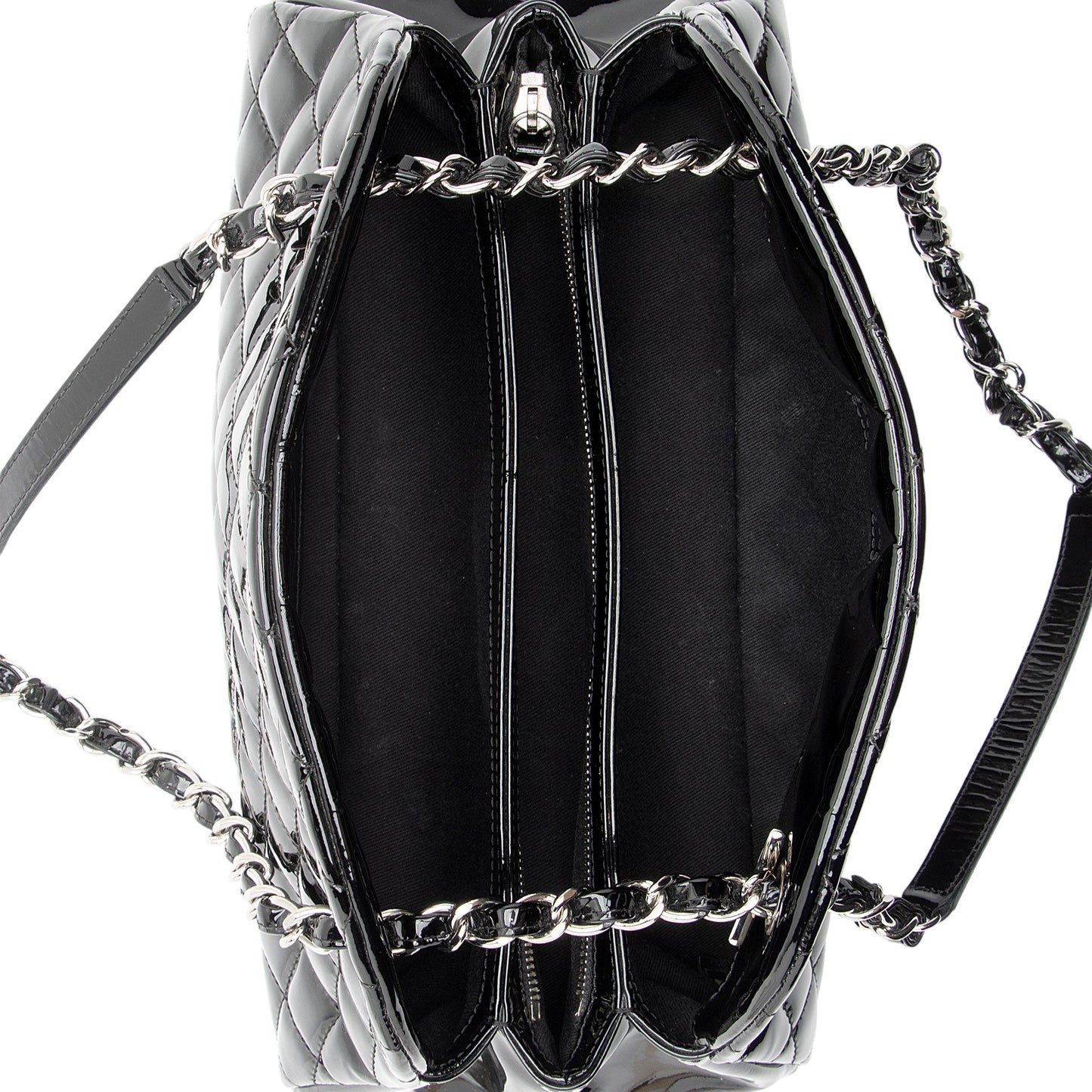 Chanel Patent Leather Just Mademoiselle Bowler Bag (SHF-xTHbdI)