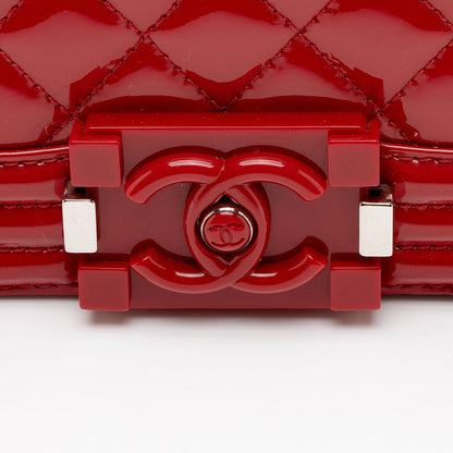 Chanel Patent Leather Plexiglass Old Medium Boy Bag
