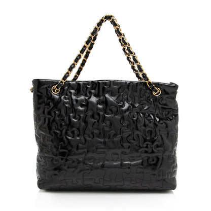Chanel Patent Leather Puzzle Tote (SHF-uPxGaG)