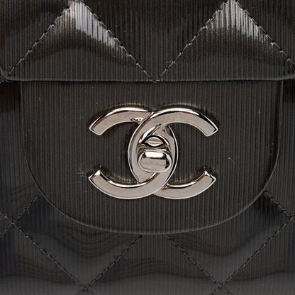 Chanel Patent Leather Stripe Classic Jumbo Double Flap Bag (SHF-xHciHb)