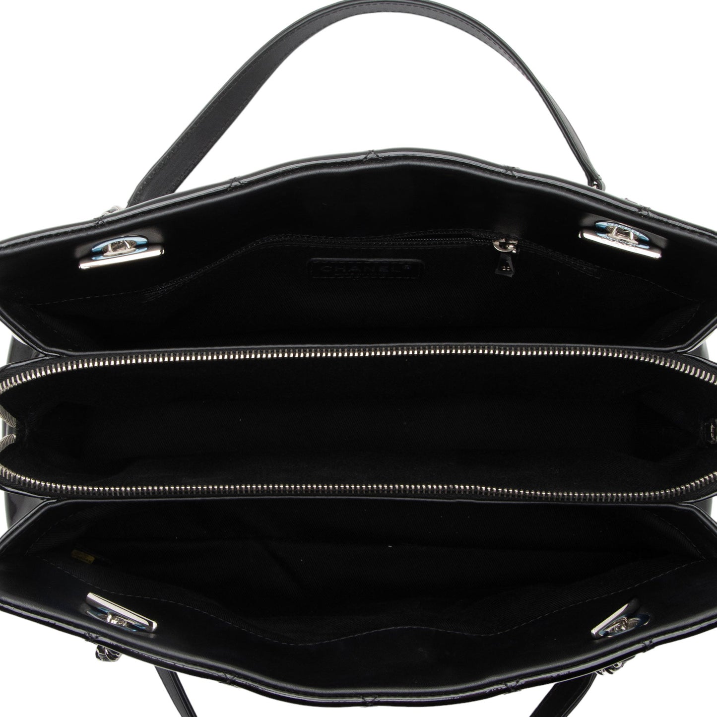 Chanel Patent Leather Timeless CC Chain Small Tote (SHF-xHTHtp)
