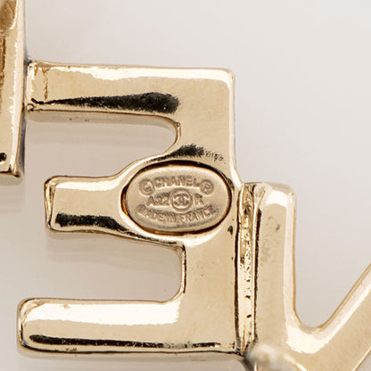 Chanel Pearl Logo Climber Earrings
