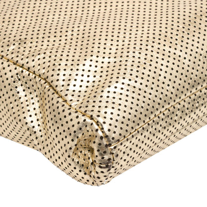 Chanel Perforated Crackled Metallic Calfskin Drill Tote