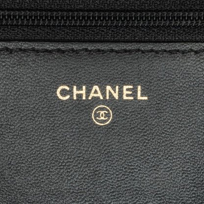 Chanel Pleated Crumpled Chevron Le Boy Wallet On Chain