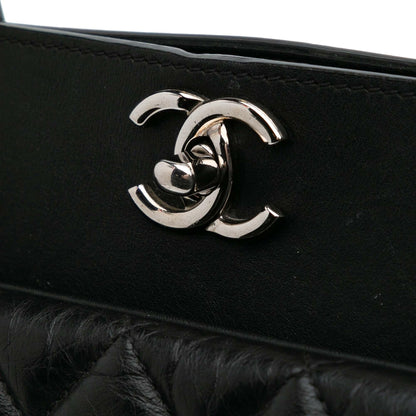 Chanel Quilted Aged Calfskin Be CC Shopper Tote