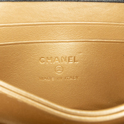 Chanel Quilted Calfskin Strass Card Holder On Chain