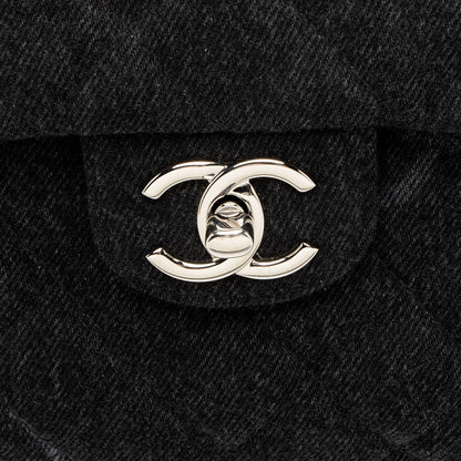Chanel Quilted Denim CC Jumbo Single Flap Bag