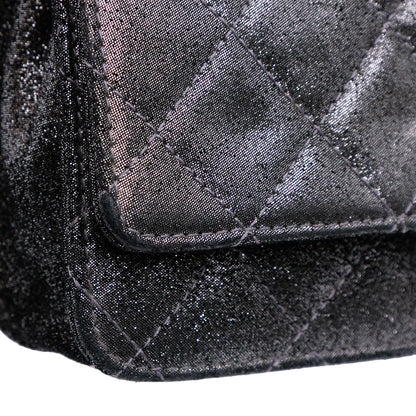 Chanel Quilted Iridescent Lambskin Tartan Button Wallet On Chain