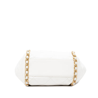 Chanel Quilted Lambskin Chain Around Bucket Bag
