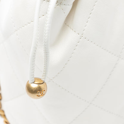 Chanel Quilted Lambskin Chain Around Bucket Bag