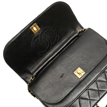 Chanel Quilted Lambskin Half Moon Double Flap