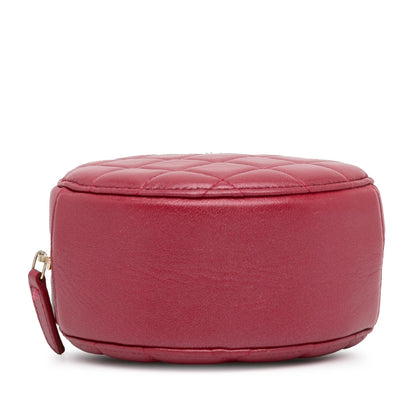 Chanel Quilted Lambskin Round Pearl Clutch with Chain