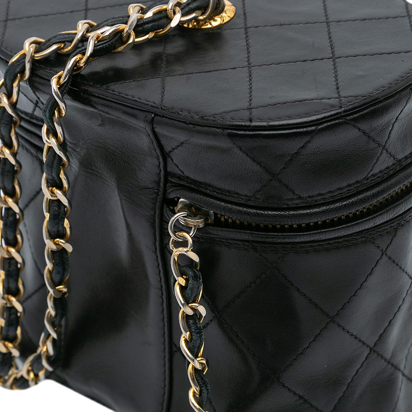 Chanel Quilted Lambskin Tassel Vanity Case with Chain