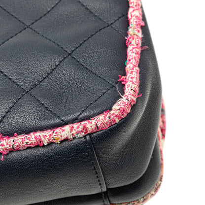 Chanel Quilted Lambskin and Tweed Elegant Trim Flap