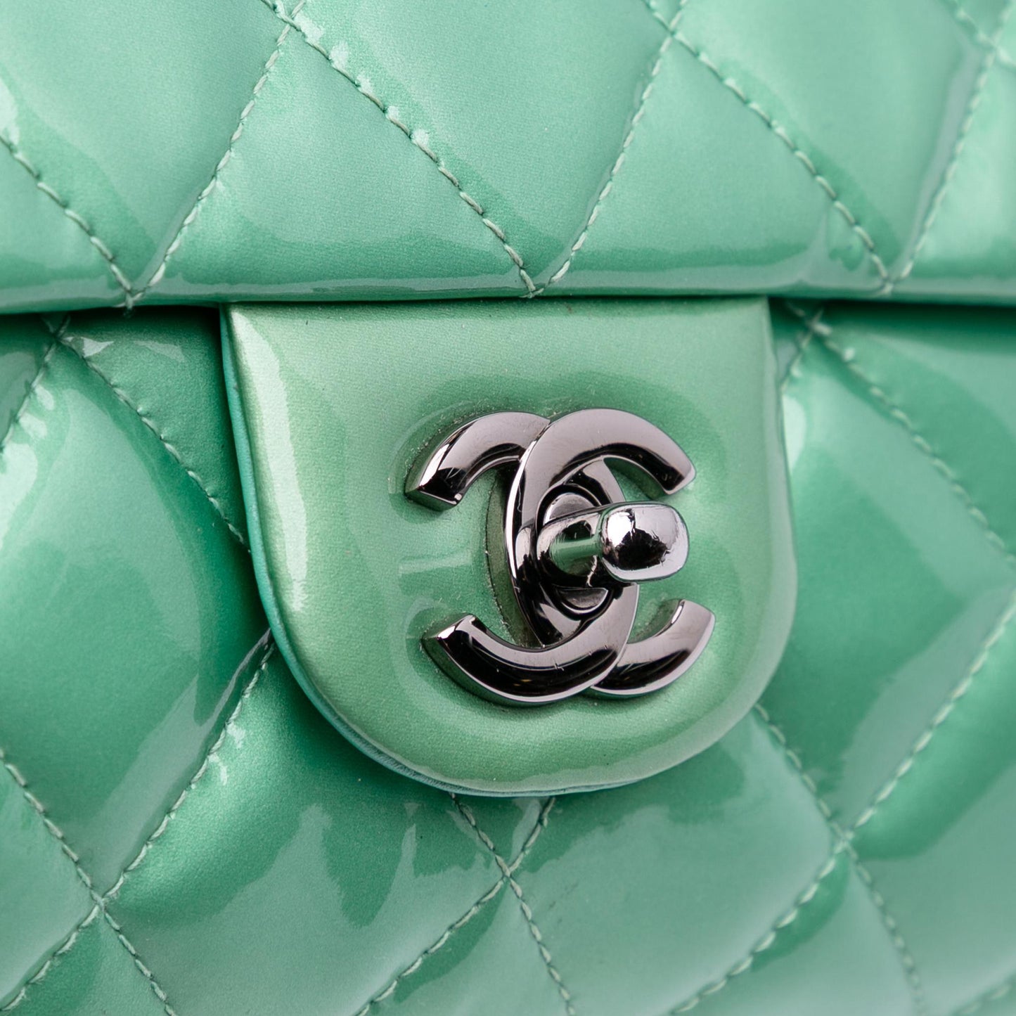 Chanel Quilted Patent New Clutch on Chain