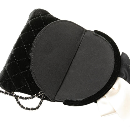 Chanel Quilted Velvet Camellia Wristlet Clutch
