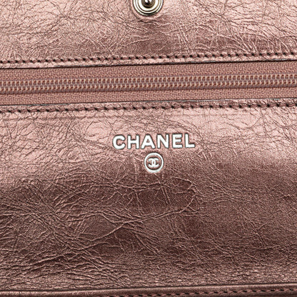 Chanel Reissue 2.55 Quilted Metallic Aged Calfskin Wallet on Chain