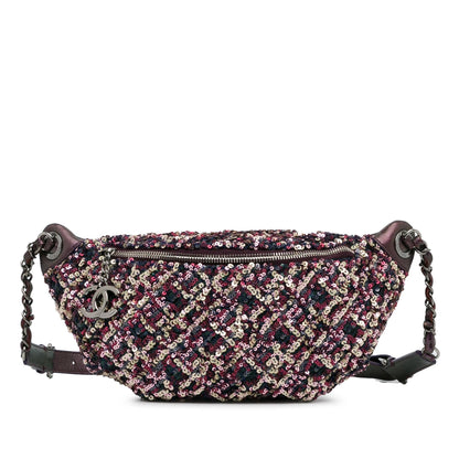 Chanel Sequin and Metallic Lambskin Belt Bag (SHG-8A8QLt)