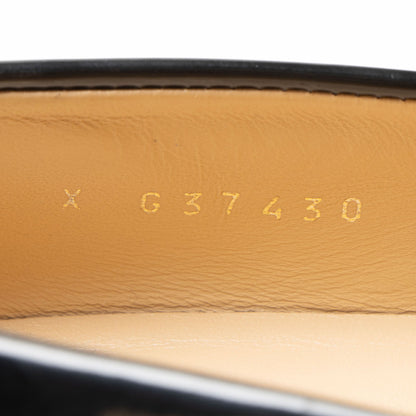 Chanel Shiny Calfskin Logo Chain Loafers - Size 8 / 38