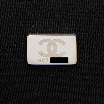 Chanel Shiny Crumpled Calfskin So Black Double You Flap Bag
