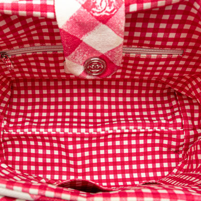 Chanel Small Canvas Printed CC Gingham Handbag