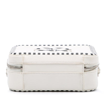 Chanel Small Caviar Striped CC Filigree Vanity Case