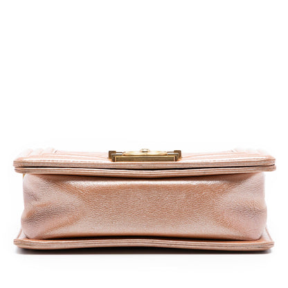 Chanel Small Quilted Metallic Calfskin Boy Flap