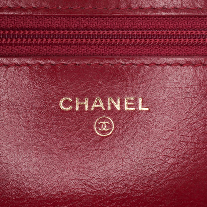 Chanel Stitched Goatskin Golden CC Wallet On Chain