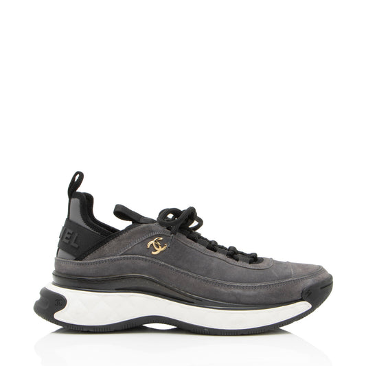 Chanel Suede CC Sneakers - Size 10 / 40