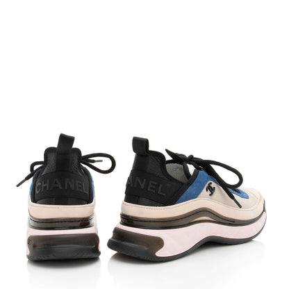 Chanel Suede Mesh CC Cap Toe Sneakers - Size 10 / 40