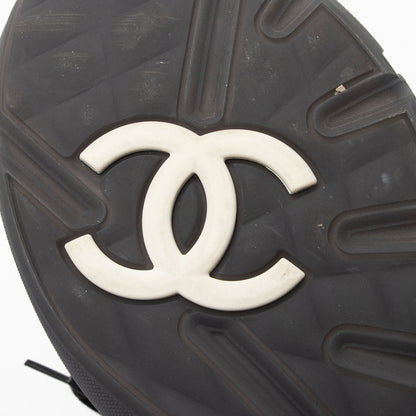 Chanel Suede Tweed CC Sneakers - Size 7.5 / 37.5